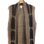 Chico's Women's Sweater Vest Size 2L Chestnut Metallic Open Front Chic Design Photo 2