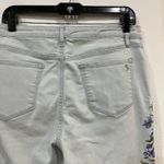 Martha Stewart Light Wash Skinny Jeans Embroidered Purple Flowers Size 10 Blue Photo 4