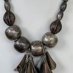 Chunky Metallic Statement Necklace & Gold Photo 0