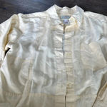 Susan Bristol Casuals Linen Patchwork Yellow Button Down Photo 5