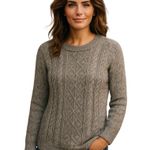 ANTHRO QUINN CREWNECK TUNIC Gray Cable Knit Long Sleeve Sweater S Photo 0