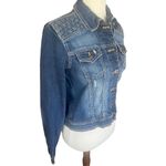Rue 21  Distressed Medium Wash Denim Jacket Size Large (Junior) Photo 3