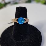 Gold Filled Ring with Simulated Blue Topaz Stone Photo 0