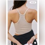 Free People  Happiness Runs Long Crop Tank in Stone Eagle M/L Photo 3