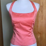 Vintage Coral Satin Halter Top Orange Photo 0
