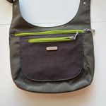 Baggallini Olive Green Nylon Crossbody Bag with Bright Lime Green Accents Photo 1