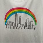 New York And Company NYC Skyline Rainbow Short Sleeve Tee Shirt White Size Large Photo 3