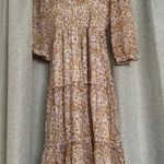 Floral Print Women's Dress size M Tan Size M Photo 1
