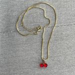 🍒 Absolutely adorable cherry necklace gold red gift new girlfriend wife friend Photo 2