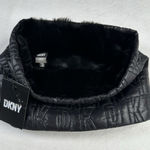 DKNY Quilted Puffer Faux Fur Lined Black Neck Warmer O/S NWT Photo 0