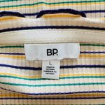 BP Multicolor Stripe Ribbed Lettuce Hem Crop Tube Top Large Photo 5