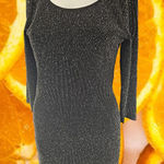 Trixxi Black 3/4 Sleeve Glitter Dress Size‎ S Photo 0