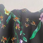 H&M black multicolored floral sleeveless blouse shirt with cut out Photo 2