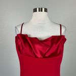 AQUA  Women's Formal Dress Size 12 Red Crepe and Satin Long Column Evening Gown Photo 6