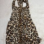 White Fox Boutique  Leopard Print halter tide back top SZ:S Photo 0