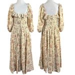 Free People  Ethereal Oasis Printed Midi Dress Ivory Medium Bohemian Cottage Photo 7