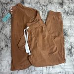 Amazon Wiholl Ultra Soft Jogger Set brown tan size small pants long sleeve NWT Photo 0