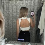 Naked Wardrobe White High Neck Backless Cropped Top Photo 0