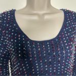 NWT DOEN Solandis Navy Beaded Crochet Long Sleeve Knit Mini Bodycon Dress sz M Size M Photo 8