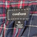 Confess Navy Blue Red Plaid Flannel Button Down Long Sleeve Shirt Size XL Photo 3