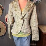 New Direction Vintage  Floral Cream Wavy Lines Blazer Medium Photo 8