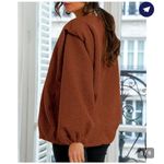 NEW Sherpa Fleece Jacket Faux Wool Embedded Lantern Sleeve Pockets M Photo 1