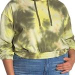 Ookie & Lala CROPPED TIE DYE PULLOVER HOODIE IN Olive Yellow Sz medium N… Photo 6