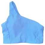 WILO The Label Women’s Size S Light Blue One Shoulder Performance Sports Bra Photo 4
