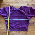 Suzie Kondi The Samos Burgundy Velour‎ Velvet Sweatshirt Pullover Athleisure Med Red Photo 8