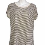 H&M Striped Crewneck Short Sleeve Tee Black Cream Medium Photo 7