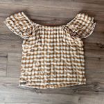 Matilda Jane  Annabelle Gingham Yellow Off Shoulder Top Womens Large Photo 7