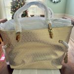 Lilly Pulitzer Mizner Tote Gold Metallic NEW Photo 7