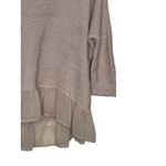 American Eagle Outfitters Womens Sweater Knit Chiffon Ruffle Hem Tan Beige Small Photo 1
