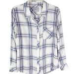 Rails Hunter White Blush Blue Patriot Plaid Button Down Flannel Shirt Size S Photo 7
