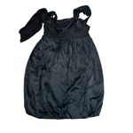 BCBGMAXAZRIA  Black Mini Dress 0 Grecian Draped Bubble Hem Empire Waist Y2K Photo 5