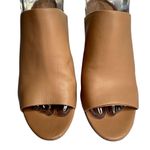 Vince Alora Open Toe Mule 100% Leather Sandal Nude Tan Block Heel Classic Size 8 Photo 4