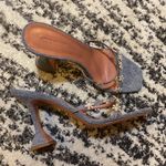 Amina Muaddi  Lily Crystal Flower Denim Slide Sandals size 40 Photo 3