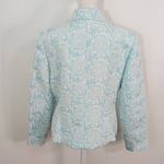 Liz Claiborne  Blue Floral Blazer Size 12 Blue Jacquard Blazer Photo 4