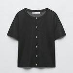 ZARA Semi-sheer Shirt Sleeve Top Photo 4