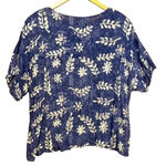 Orvis  Vintage Womens Blue White Floral Rayon Short Sleeve Blouse & Skirt Size XL Photo 2