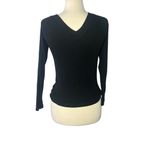 Bebe Black Rhinestone Long Sleeve Tee Photo 1
