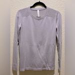 Lululemon  Back To Balance Long Sleeve Sweater Iced Iris Cashmere Cashlu Size 6 Photo 5