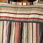 Westport Linen Tropic Striped Button Down Drawstring Waist Shirt Top Size Medium Photo 6