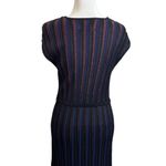 Marine layer Penny Lurex Pleated Midi Dress Women’s Size Medium Black Tie Waist Photo 8