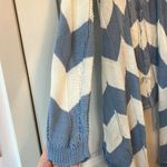 Poof! Poof Boutique Pointelle Knit Chevron Open Front Waterfall Cardigan - Size Large Photo 6