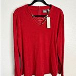 Chico's NEW  Travelers Enamel Red Women's Formal Chain Detail Top Size 3 US XL 16 Photo 0