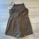 Maeve NWT Anthropologie  Strappy Micro Romper Brown Cotton Blend Size L Photo 3