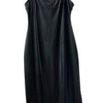 Wild Fable  Sleeveless Spaghetti Strap Black Faux Leather Midi Dress Size M Photo 0