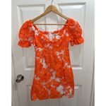 Hello Molly  Orange Puff Sleeve Mini Dress Size 2 Luxe Flattering Formal Classy Photo 2