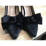 Journee Collection  Crystol Women's 8 Black Bow Slip-On Pointed Toe Pump Heels Photo 5